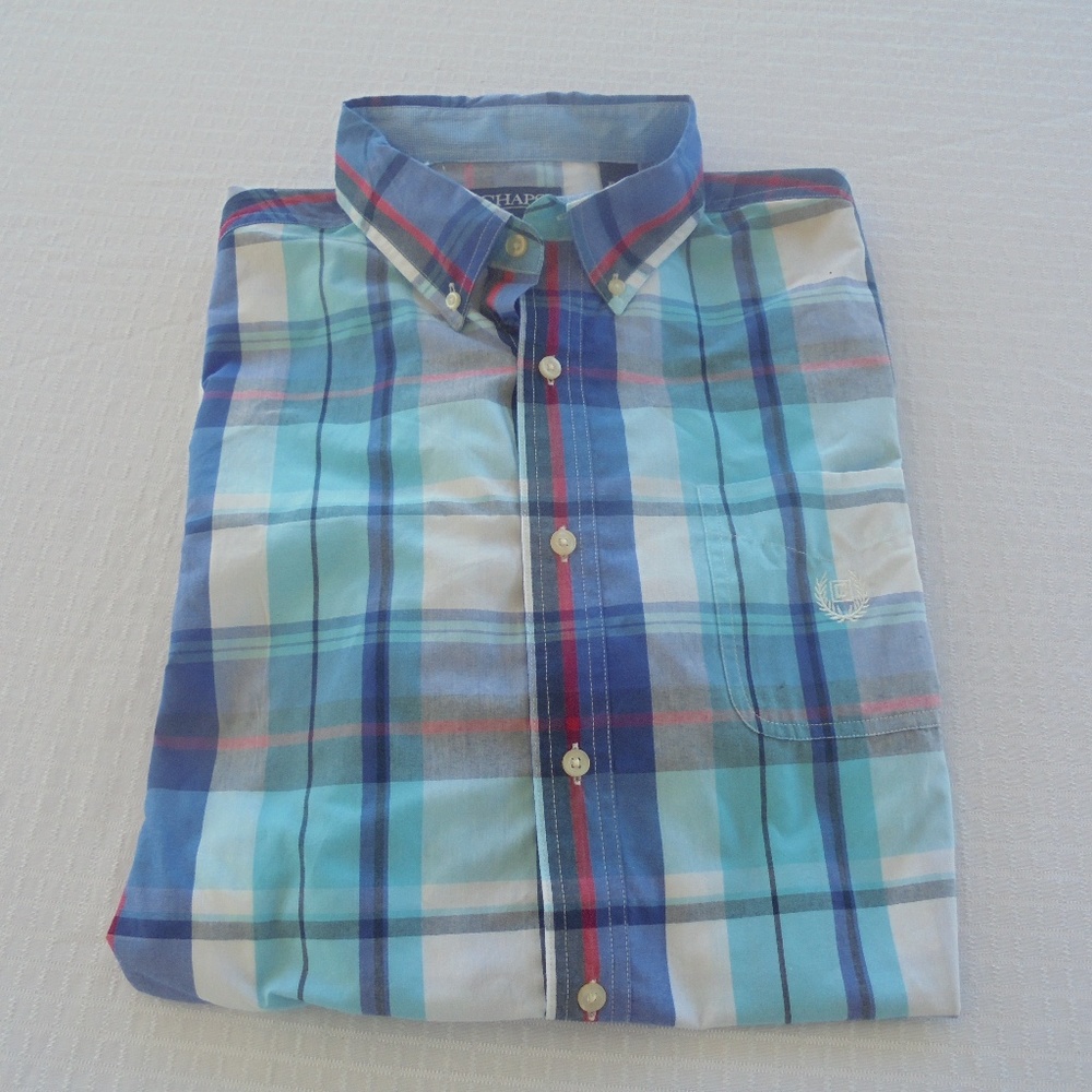 Chaps Button Down Short Sleeve  Shirt XL